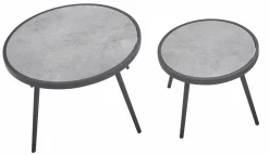 Loungetische>OUTDOOR Beistelltisch Set 2 tlg. grau