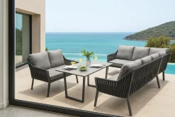 OUTDOOR Dining Gartensofa 3-Sitzer grau^ Gartenbänke