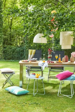OUTDOOR Gartenhocker Edelstahl grau^ Gartenhocker