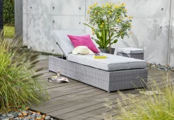 Loungehocker>OUTDOOR Gartenhocker/Tisch klein grau