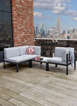 Lounge Sessel>OUTDOOR Gartenlounge Eckelement grau