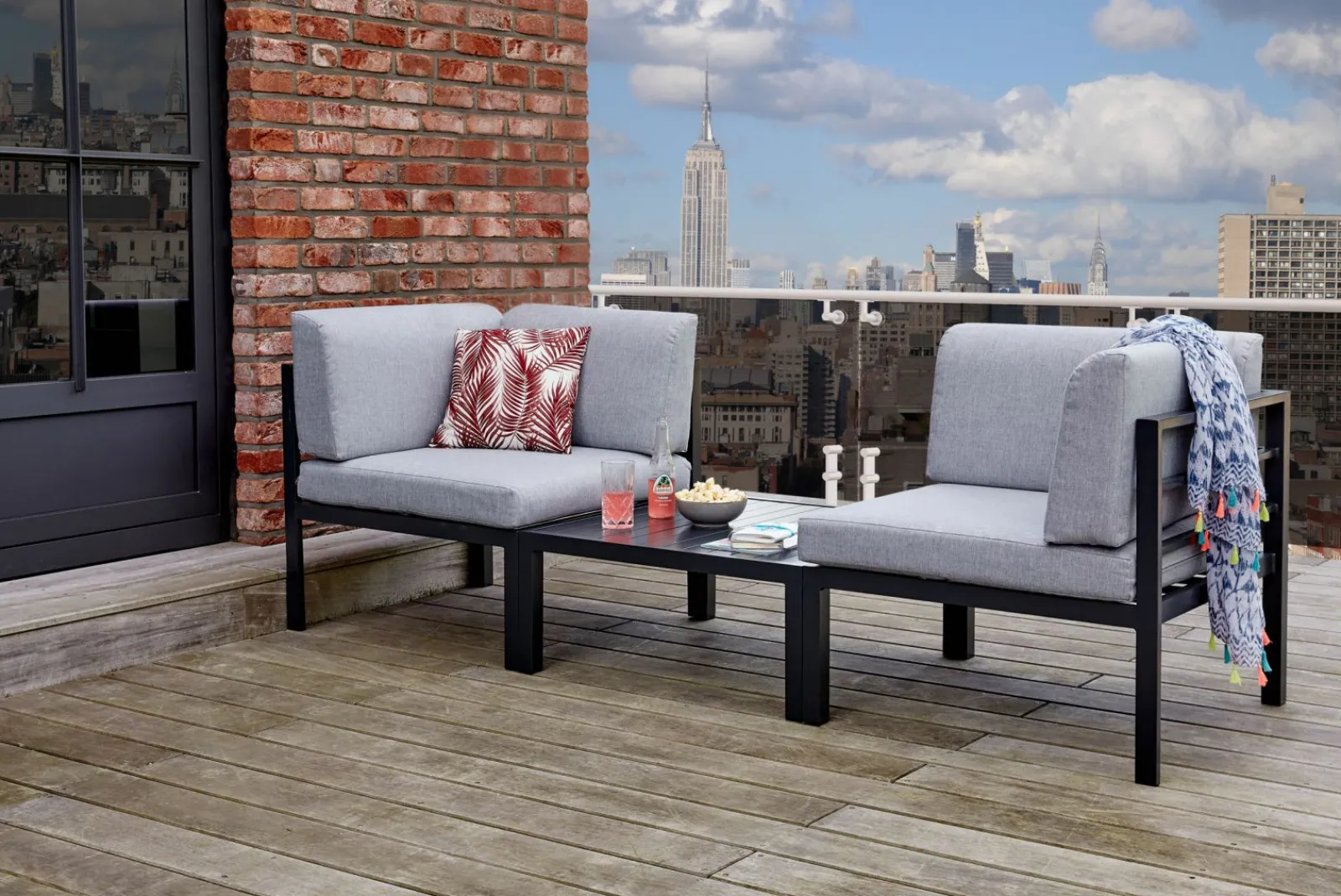 Lounge Sessel>OUTDOOR Gartenlounge Eckelement grau