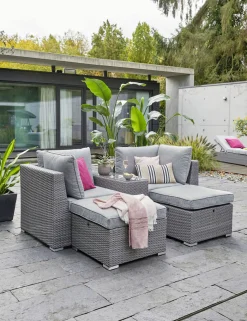 OUTDOOR Gartenlounge Mitteltisch grau^ Loungetische