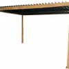 Sichtschutz Zubehör|Pavillons>OUTDOOR Gartenpavillon 3x4 m Teakoptik schwarzgrau
