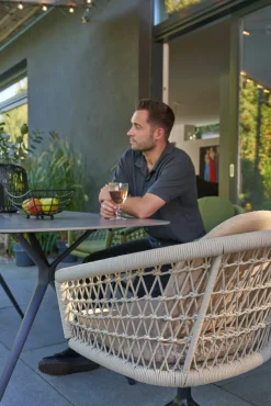 OUTDOOR Gartensessel drehbar Rope beigegrau^ Gartensessel