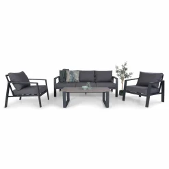 Gartenlounge Sets>OUTDOOR Garten-Set 4 tlg. Aluminium grau