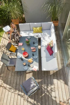 OUTDOOR Gartensofa Klappfunkt. links grau^ Gartensofas
