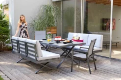 OUTDOOR Gartensofa Klappfunkt. links grau^ Gartensofas