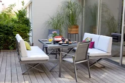OUTDOOR Gartensofa Klappfunkt. links grau^ Gartensofas