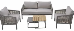 OUTDOOR Gartensofa-Set 5 tlg. braungrau^ Gartenlounge Sets