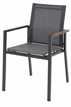 Stapelstühle>OUTDOOR Gartenstuhl Alu/Teak grau