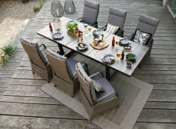 OUTDOOR Gartentisch ausziehbar Keramik grau^ Gartentische Ausziehbar
