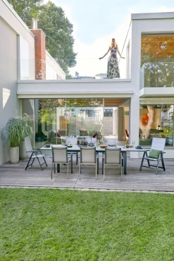 OUTDOOR Gartentisch ausziehbar 3D Glas grau^ Gartentische Ausziehbar