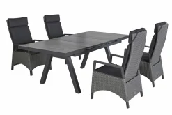 OUTDOOR Gartentisch ausziehbar Keramik grau^ Gartentische Ausziehbar