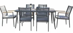 OUTDOOR Garten-Tischgruppe 7-teilig grau^ Gartenlounge Sets
