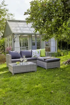 OUTDOOR Lounge-Set Polyrattan grau^ Gartenlounge Sets
