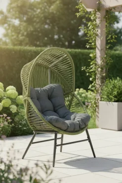 OUTDOOR Rope Garten-Loungesessel grauschwarzgrün^ Gartensessel