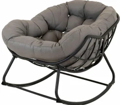 Lounge Sessel>OUTDOOR Schaukelstuhl grau