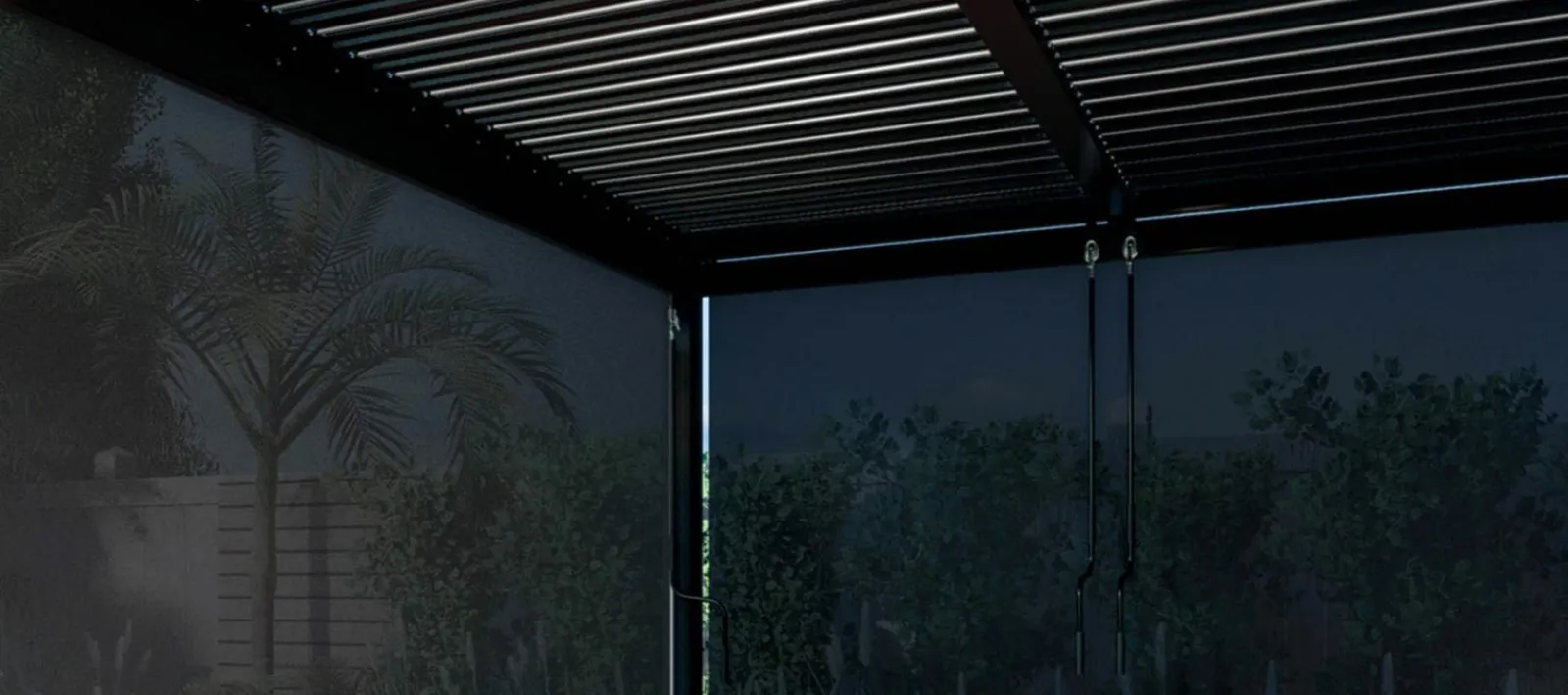 Sichtschutz Zubehör>OUTDOOR Seitenrollo für Gartenpergola grau