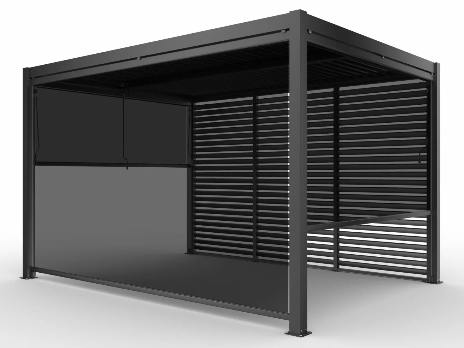 Sichtschutz Zubehör>OUTDOOR Seitenrollo für Gartenpergola grau