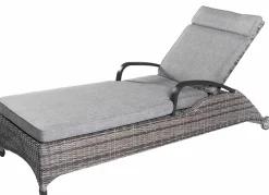 Gartenliegen>OUTDOOR Sonnenliege rollbar Polyrattan grau