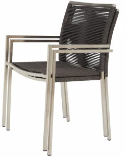 OUTDOOR Stapelstuhl Edelstahl schwarz^ Stapelstühle