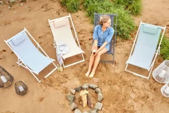 OUTDOOR Strandstuhl grau^ Klappstühle|Gartenklappstühle