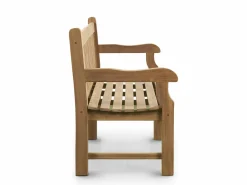 Gartenbänke>OUTDOOR Teak Gartenbank mit Auflage schwarzgraubraun
