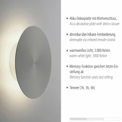 Paul Neuhaus LED-Akku-Wandleuchte grau^ Wandleuchten