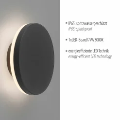Paul Neuhaus LED-Akku-Wandleuchte schwarz^ Wandleuchten