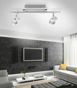 Paul Neuhaus LED-Deckenleuchte 2 flg silberfarben^ Deckenleuchten|Spots