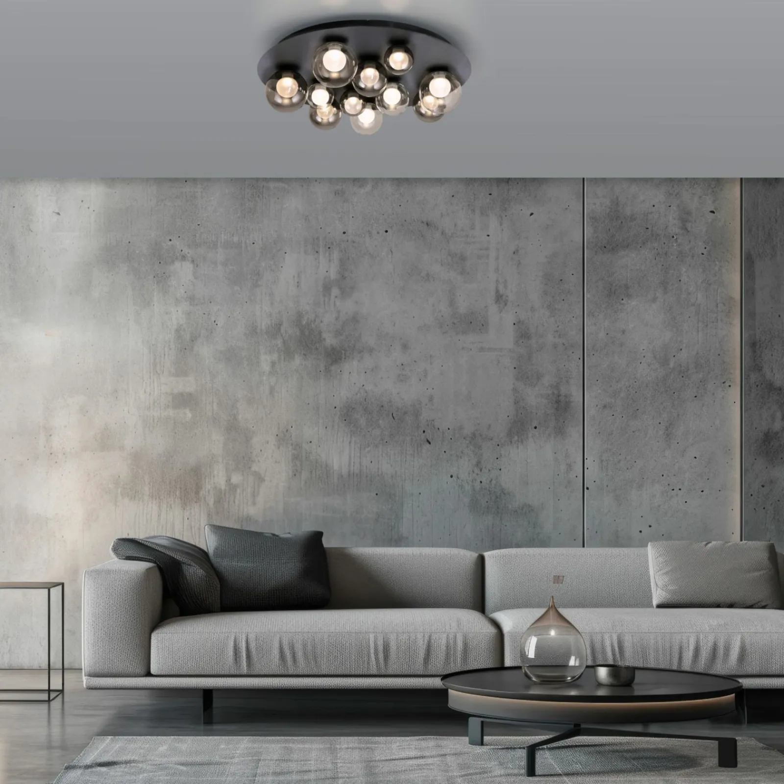 Deckenleuchten>Paul Neuhaus LED-Deckenleuchte 11flg grau