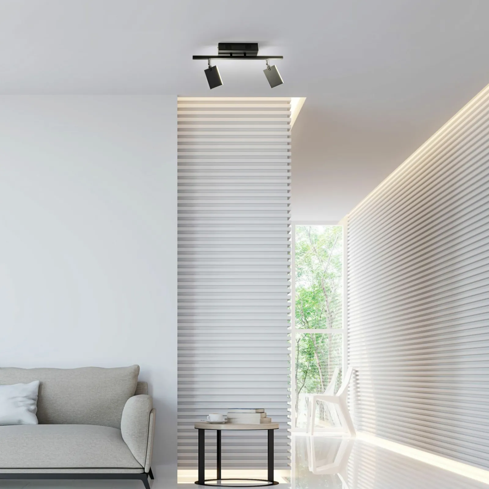 Paul Neuhaus LED-Deckenleuchte 2flg schwarz^ Deckenleuchten