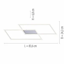 Paul Neuhaus LED-Deckenleuchte 2flg silberfarben^ Deckenleuchten