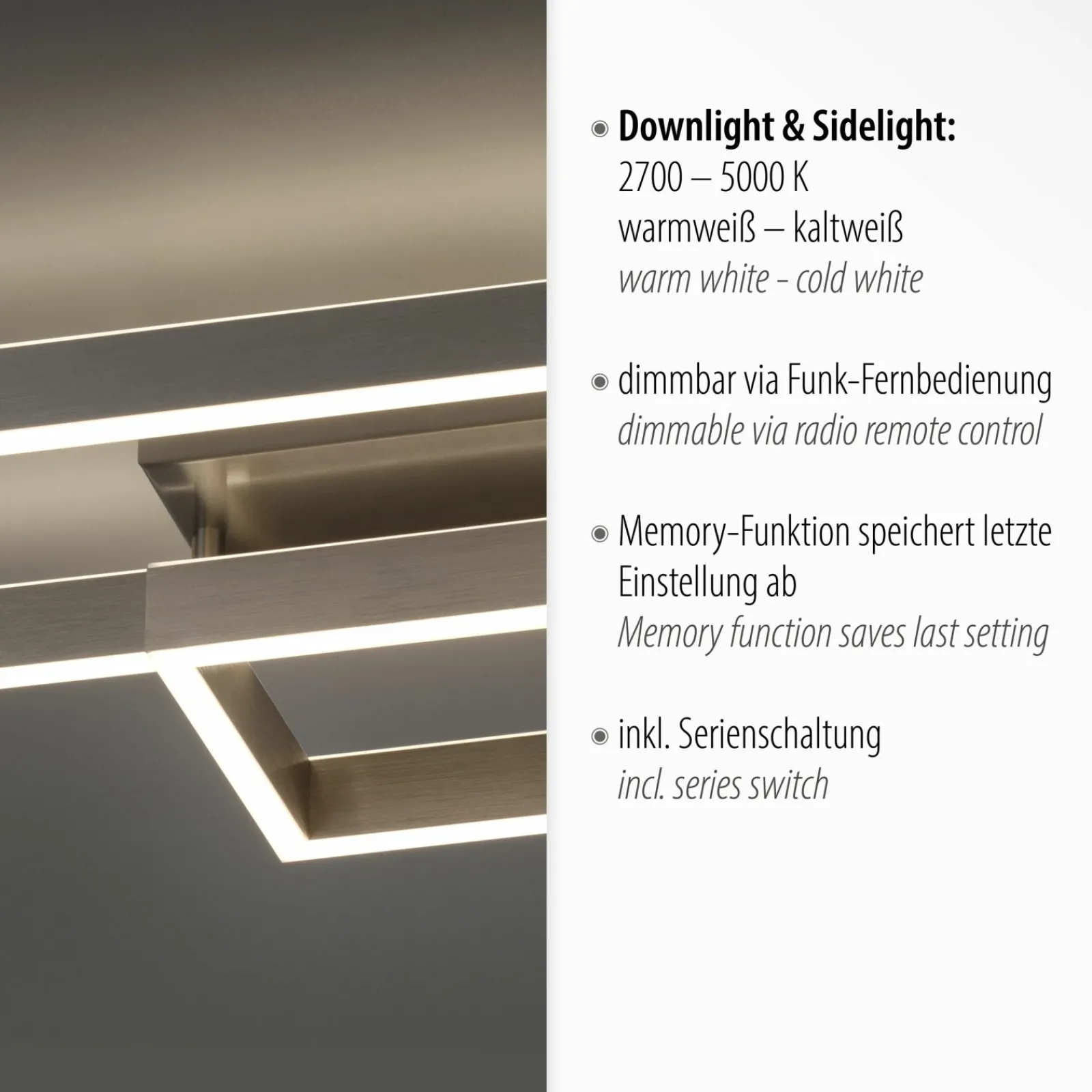 Deckenleuchten>Paul Neuhaus LED-Deckenleuchte 2flg silberfarben