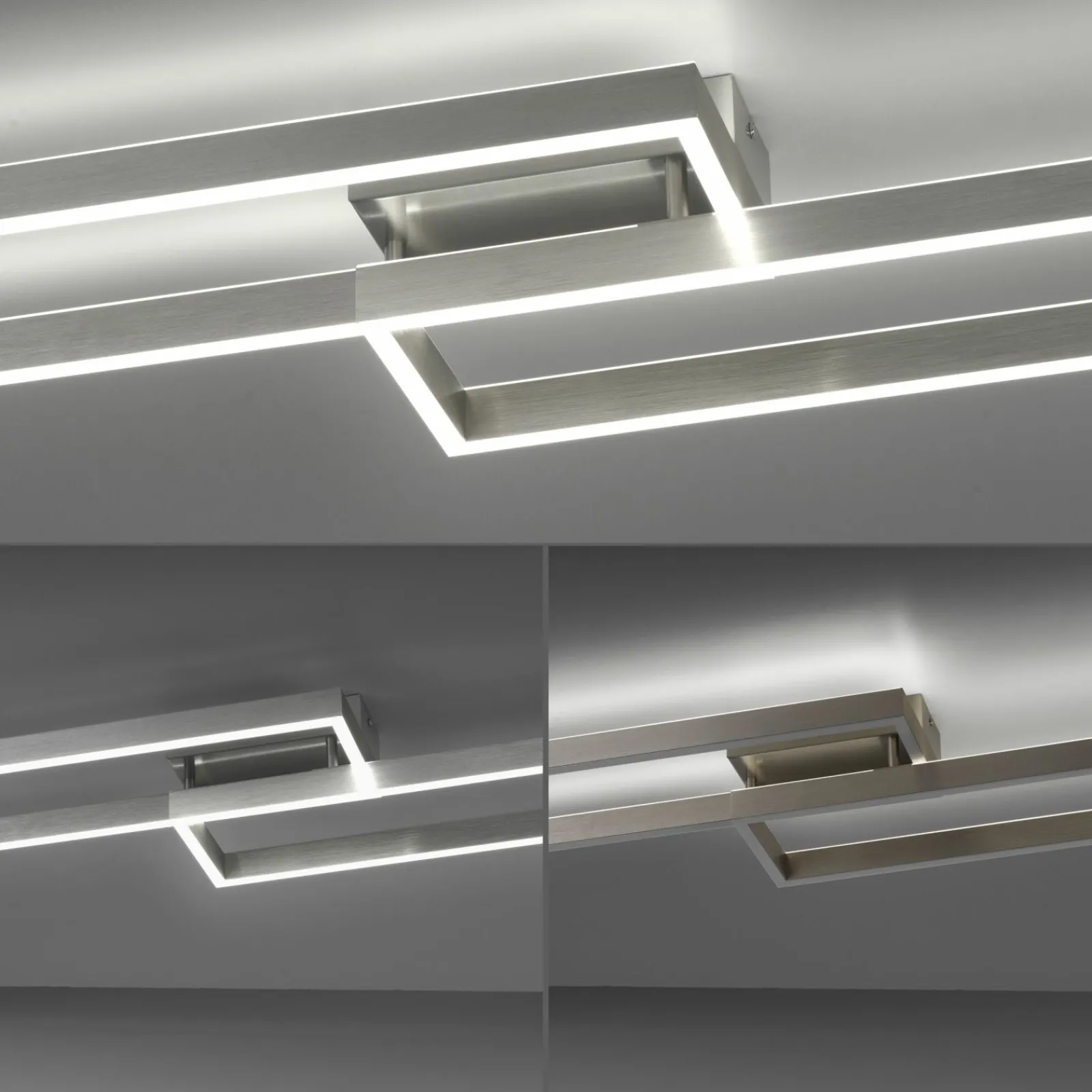 Deckenleuchten>Paul Neuhaus LED-Deckenleuchte 2flg silberfarben