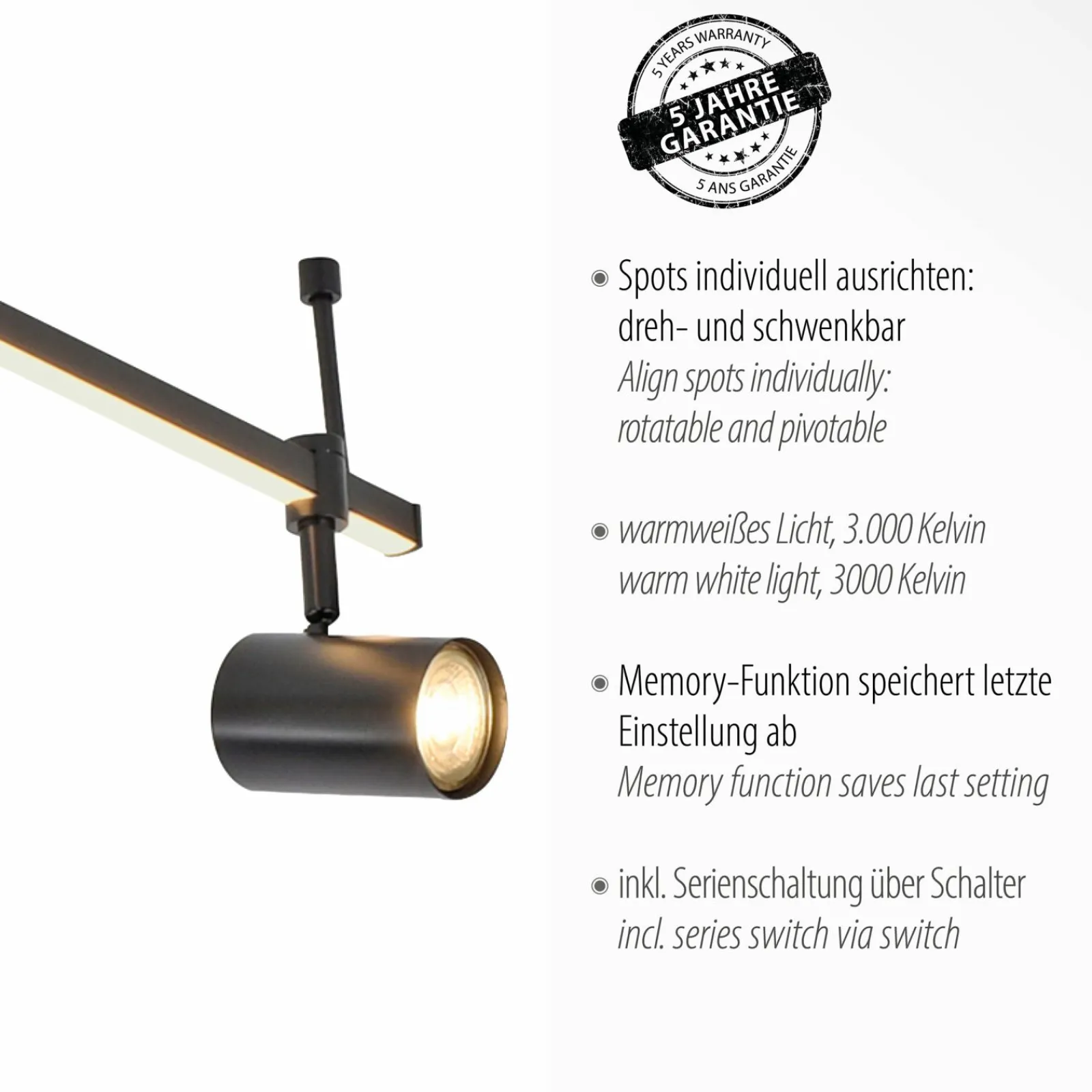 Deckenleuchten>Paul Neuhaus LED-Deckenleuchte 4flg schwarz