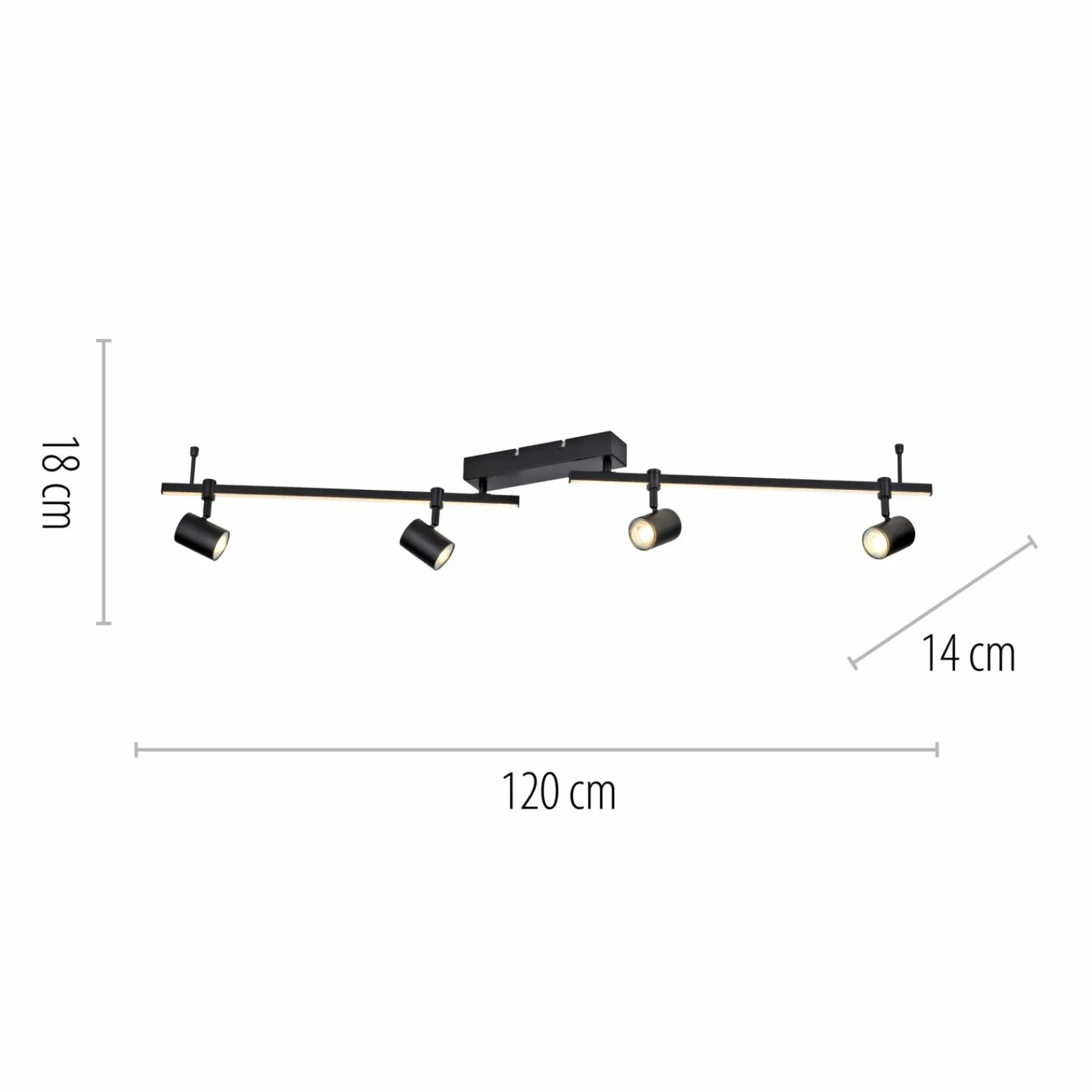 Deckenleuchten>Paul Neuhaus LED-Deckenleuchte 4flg schwarz