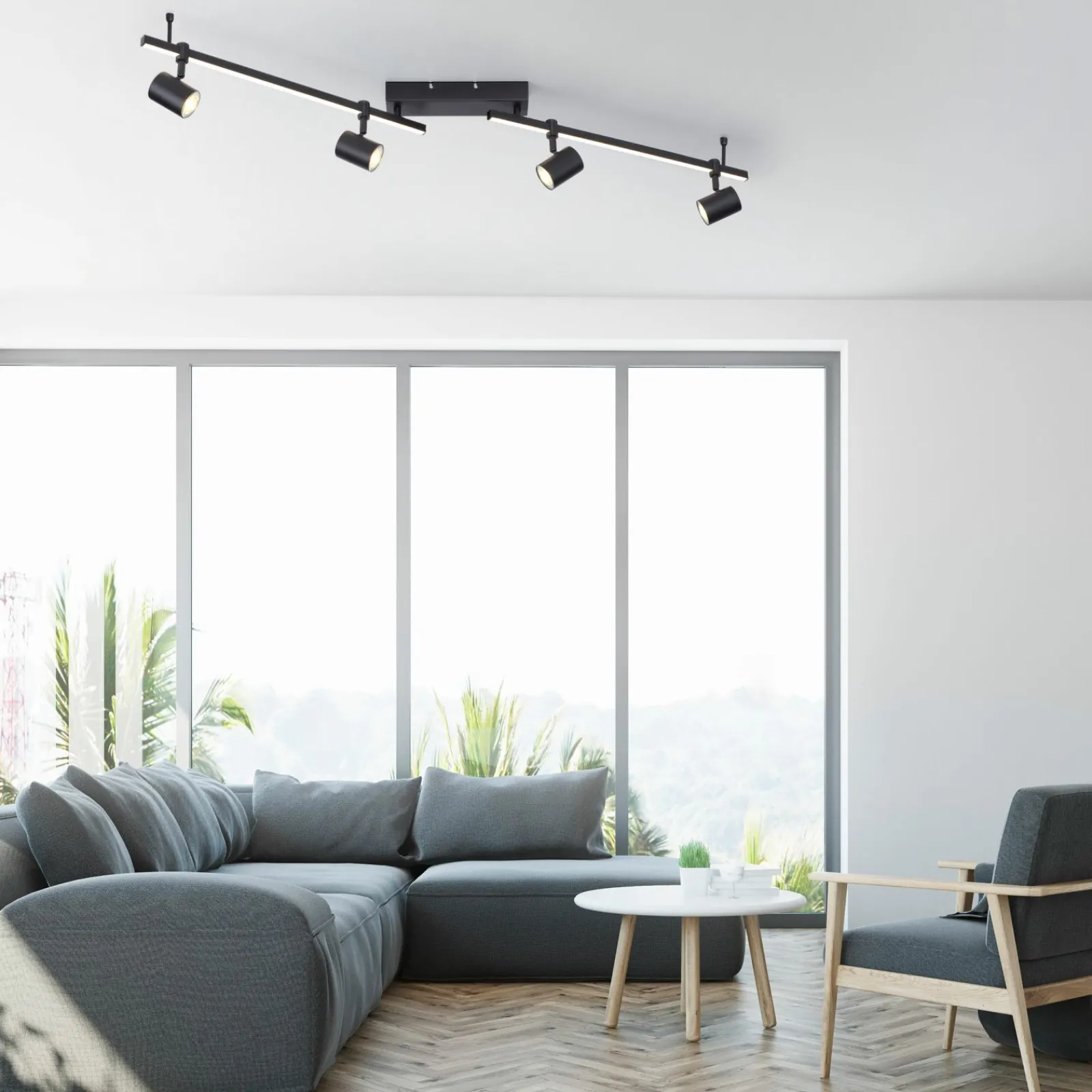Deckenleuchten>Paul Neuhaus LED-Deckenleuchte 4flg schwarz