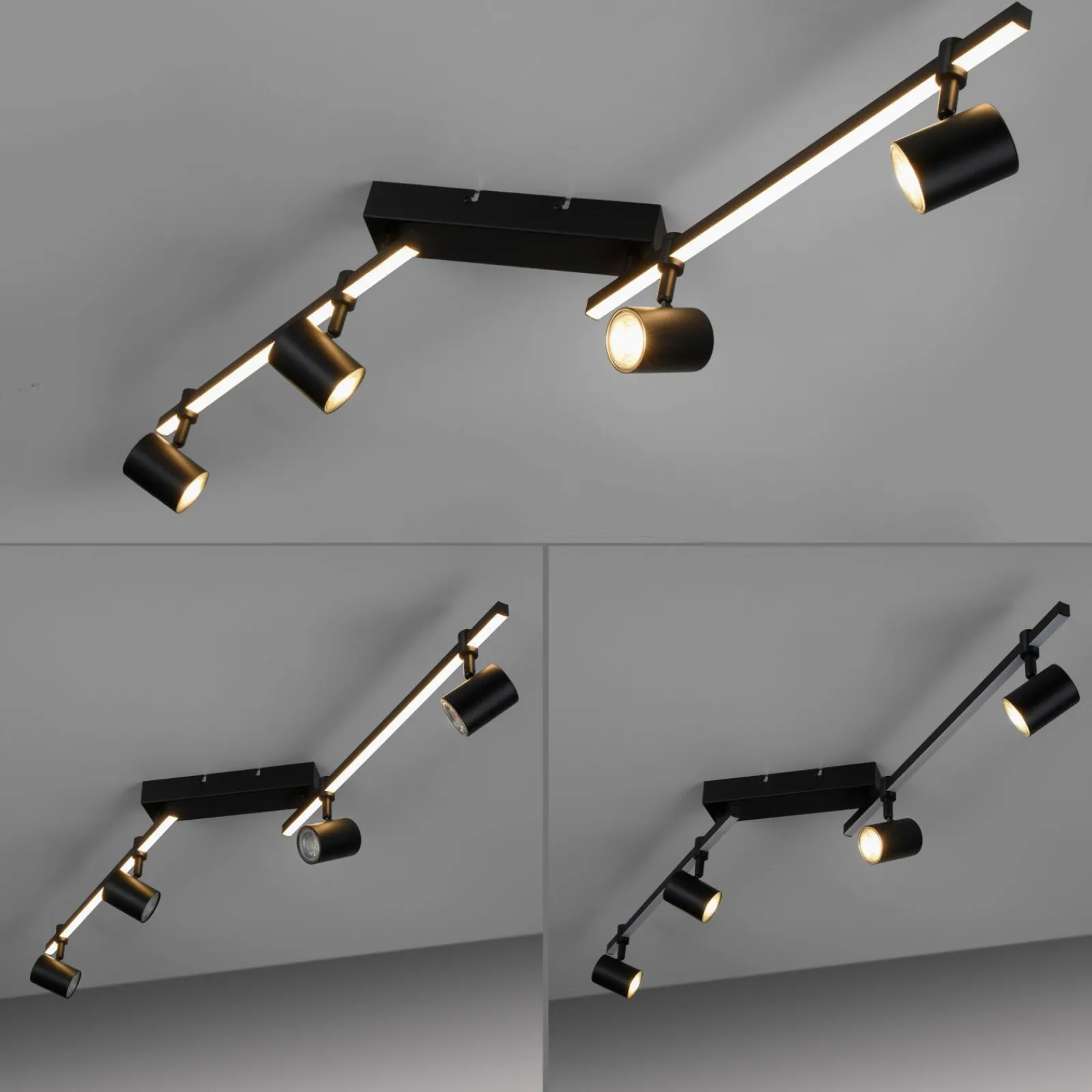 Deckenleuchten>Paul Neuhaus LED-Deckenleuchte 4flg schwarz