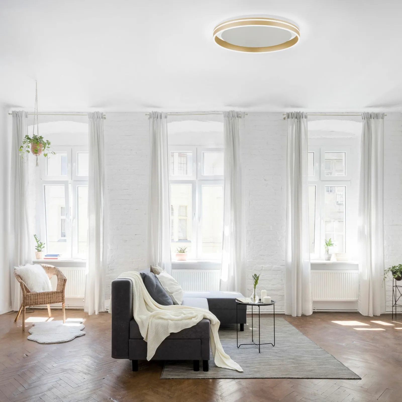 Deckenleuchten>Paul Neuhaus LED-Deckenleuchte 1flg goldfarben