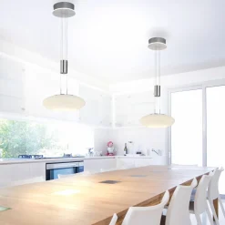 Paul Neuhaus LED-Pendelleuchte 2flg silberfarben^ Pendelleuchten
