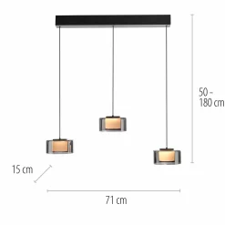 Paul Neuhaus LED-Pendelleuchte 3flg schwarz^ Pendelleuchten