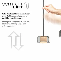 Paul Neuhaus LED-Pendelleuchte 3flg schwarz^ Pendelleuchten