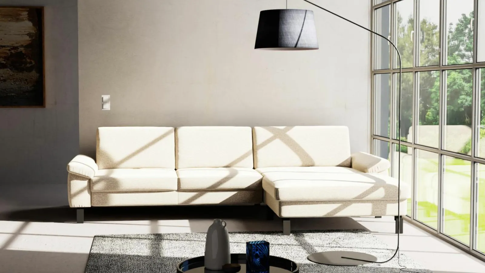 Sofas & Couches> Polstergarnitur beige