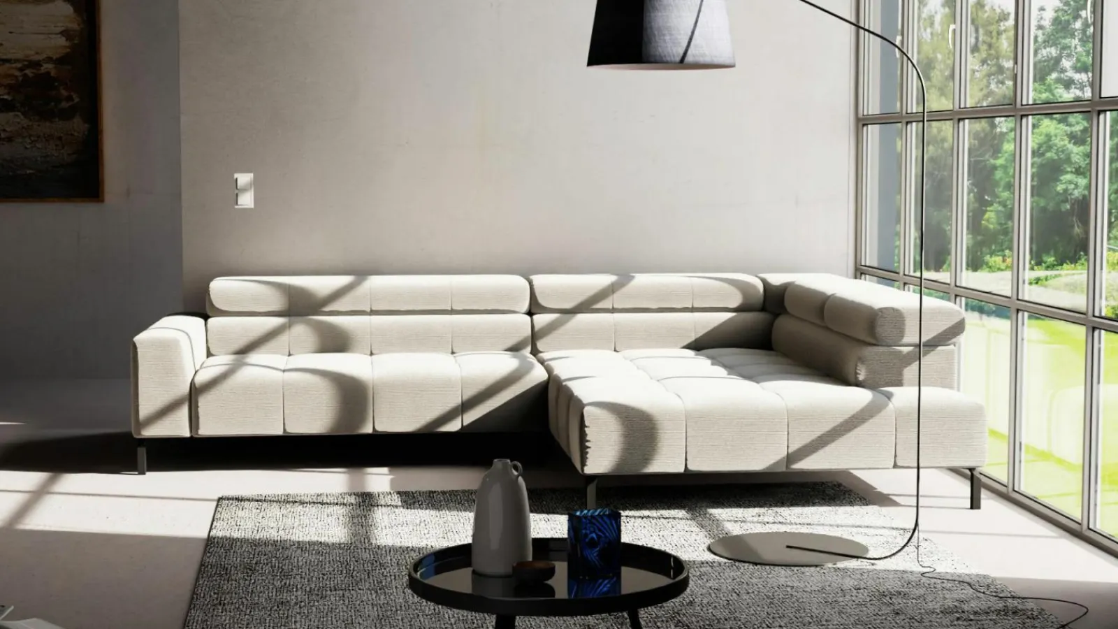 Sofas & Couches> Polstergarnitur grau