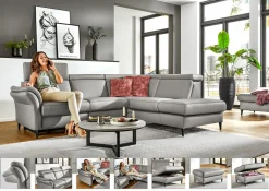 Sofas & Couches> Polstergarnitur grau