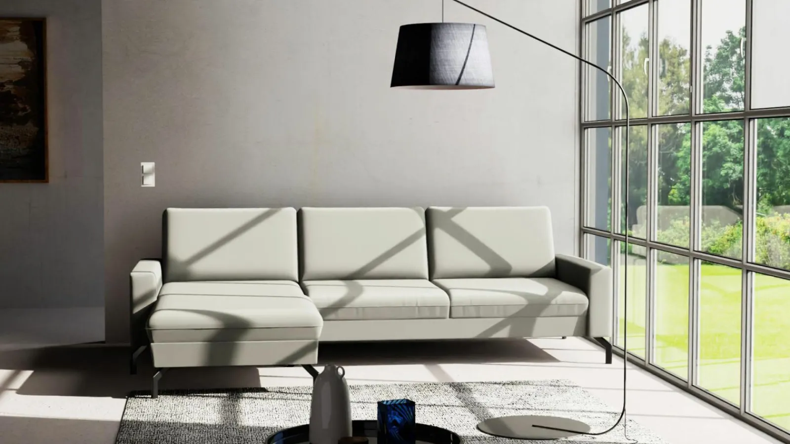 Sofas & Couches> Polstergarnitur grau