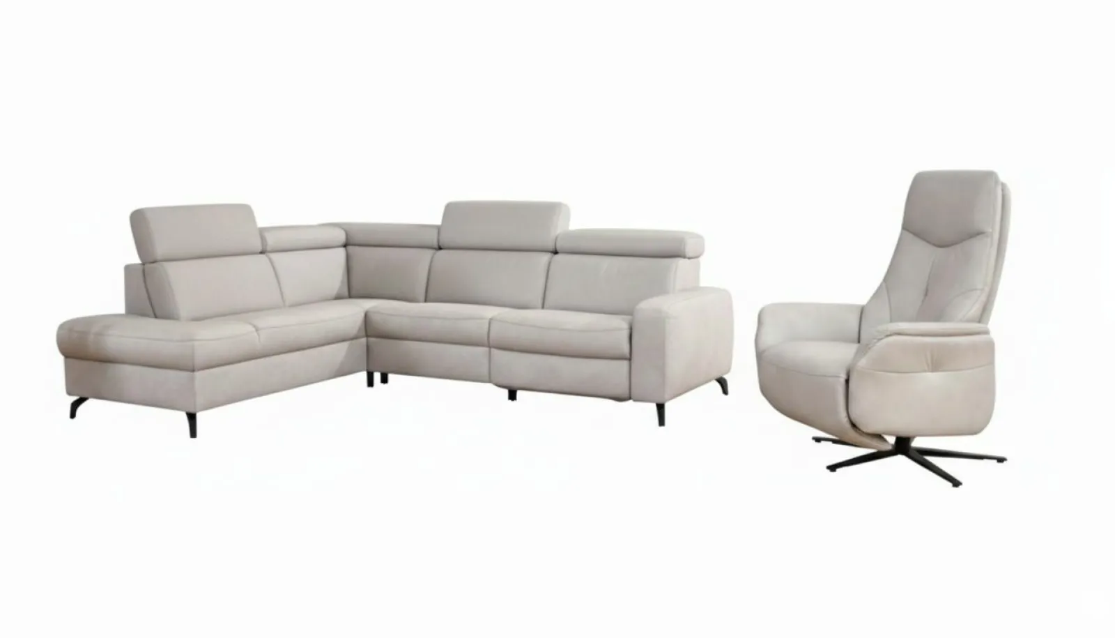 Polstergarnitur graubeige^ Sofas & Couches