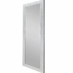 Spiegel> Rahmenspiegel mit Facette weißsilberfarben
